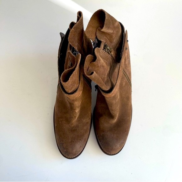 Paul Green Dallas Ankle Bootie In Earth Brown Suede - Size 8 - Picture 7 of 13